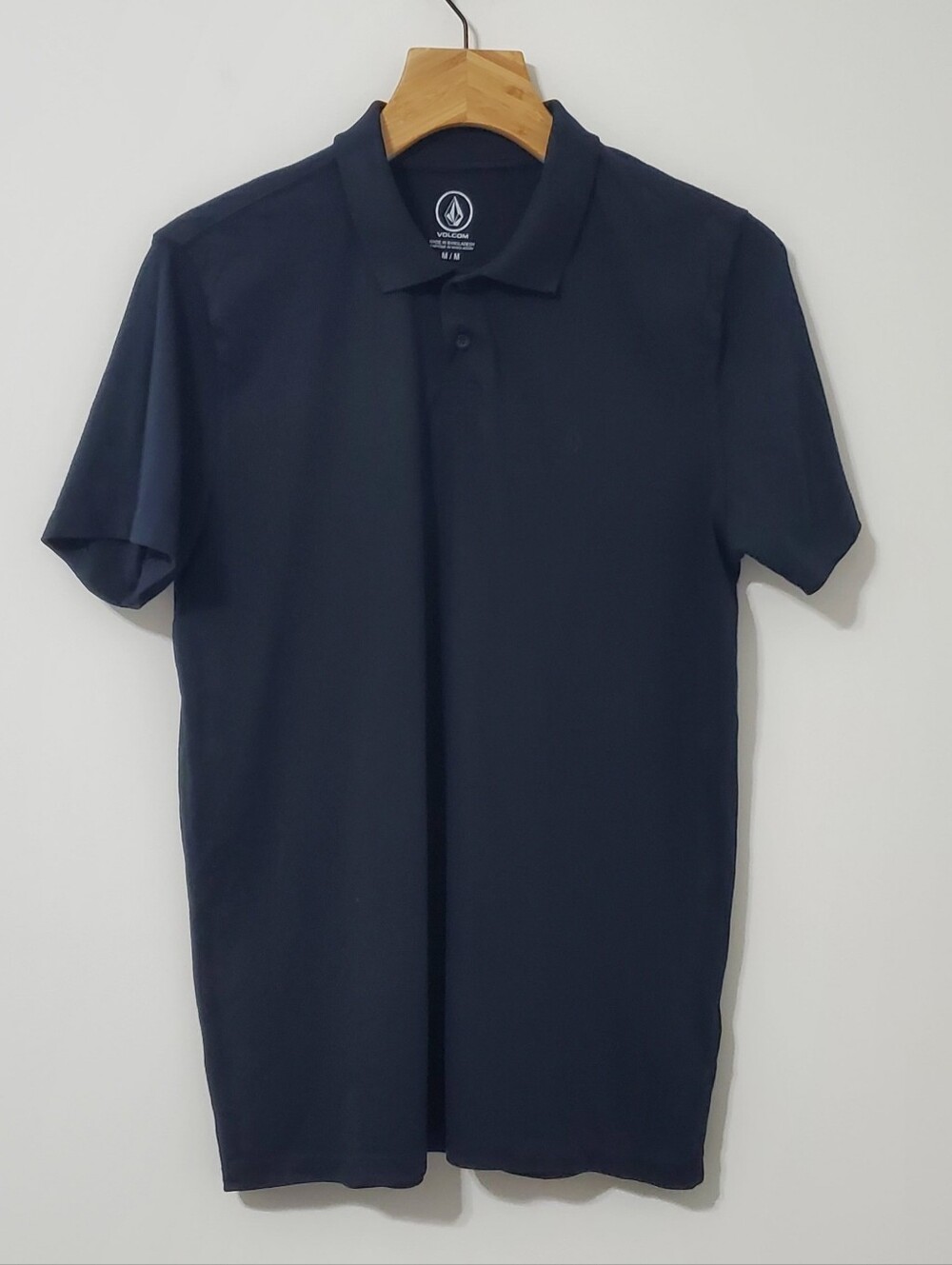 Volcom Black Cotton Blend Polo Shirt Mens Medium